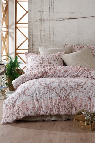 Parure de couette en coton renforcé 145 fils/cm² Floral - Rose