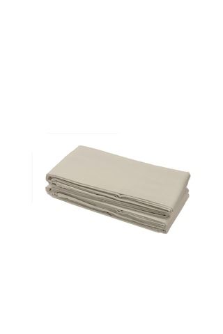 2 draps plats en coton 57 fils/cm² - Rose et beige