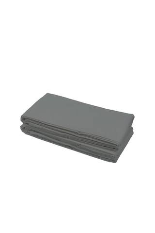2 draps plats en coton 57 fils/cm² - Noir et et gris foncé