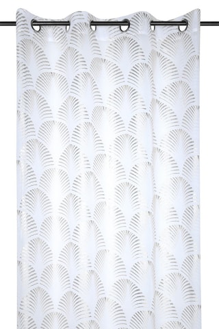 Voilage Maldives - Blanc et argenté - 140 x 260 cm