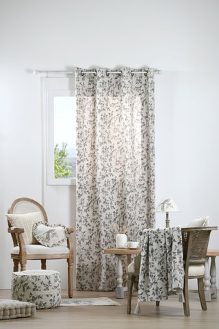 Voilage Clarine - Ecru et gris - 140 x 260 cm