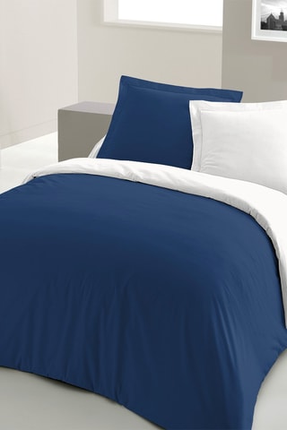 Capa de edredão em algodão 57 fios/m² - Azul e branco
