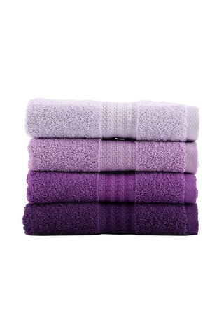 4 serviettes de toilette - Violet - 50 x 90 cm