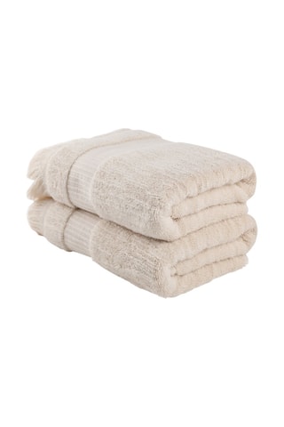 2 serviettes de toilette - Beige - 50 x 90 cm
