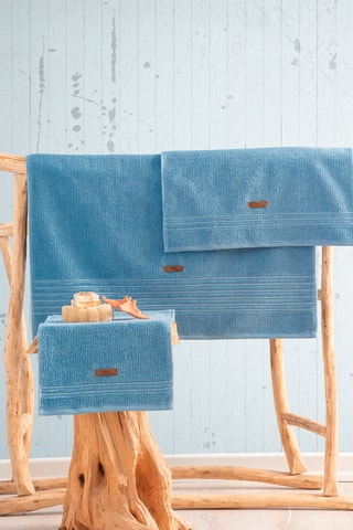 3 serviettes Wellness - Bleu