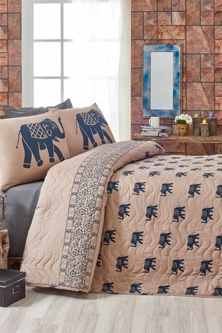 Ensemble couvre-lit Fil - Beige
