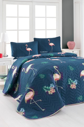 Ensemble couvre-lit Big Filamin - Bleu marine
