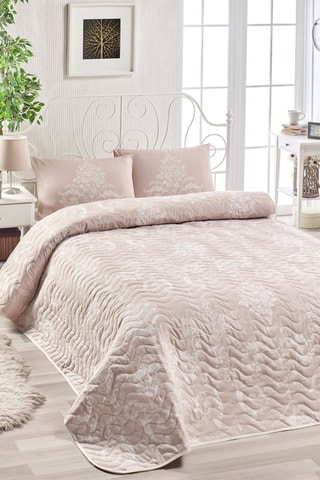 Ensemble couvre-lit Kralice - 
Rose et blanc