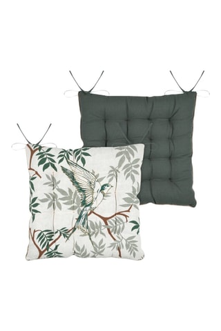 Galette de chaise Botanys - Vert et écru - 38 x 38 cm