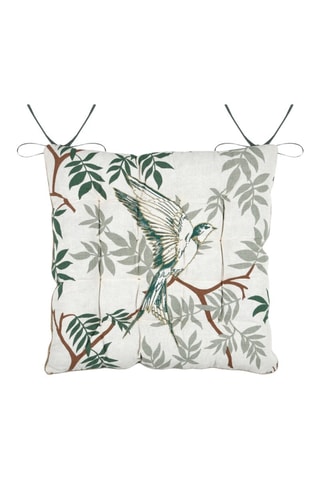 Galette de chaise Botanys - Vert et écru - 38 x 38 cm
