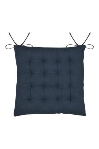Galette de chaise Coline - Bleu marine - 38 x 38 cm