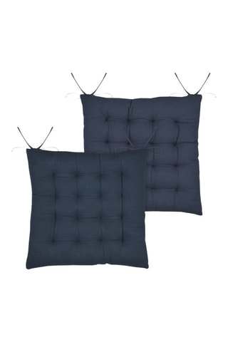 Galette de chaise Coline - Bleu marine - 38 x 38 cm