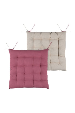 Galette de chaise Duo - Beige et rose