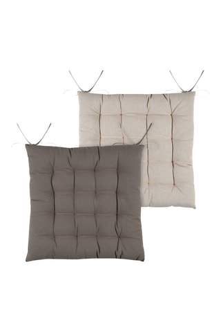 Galette de chaise Duo - Taupe et beige