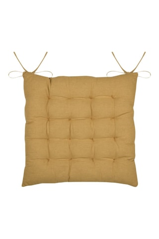 Galette de chaise Coline - Moutarde - 38 x 38 cm