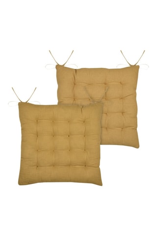 Galette de chaise Coline - Moutarde - 38 x 38 cm