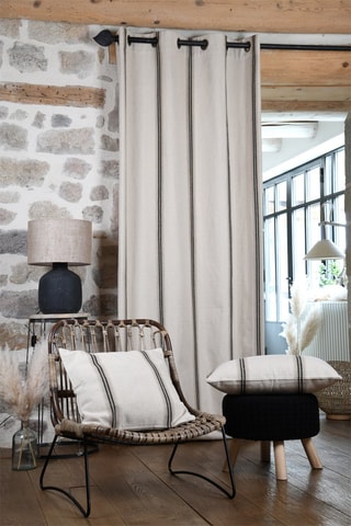 Coussin Montauban - Ecru et noir - 40 x 60 cm