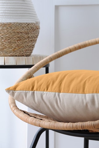Coussin Duo - Ocre et écru - 50 x 50 cm