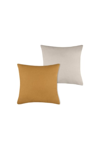 Coussin Duo - Ocre et écru - 50 x 50 cm