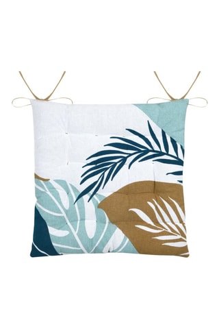 Coussin de chaise Aloha - Bleu et marron