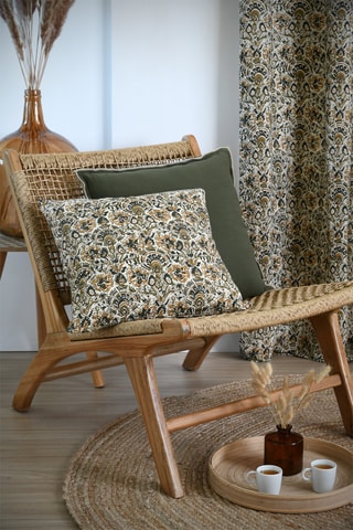 Coussin Soleia - Ecru et noir - 45 x 45 cm