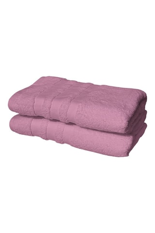 2 draps de douche Le temps d'un bain - Rose poudré - 70 x 140 cm