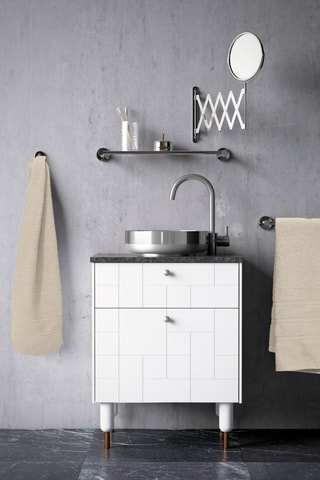 5 serviettes de toilette Le temps d'un bain - Beige clair - 50 x 100 cm