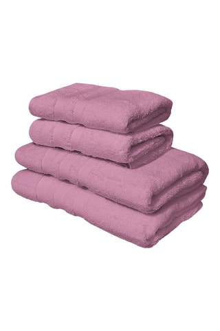 4 serviettes Le temps d'un bain - Rose poudré - 50 x 70 cm