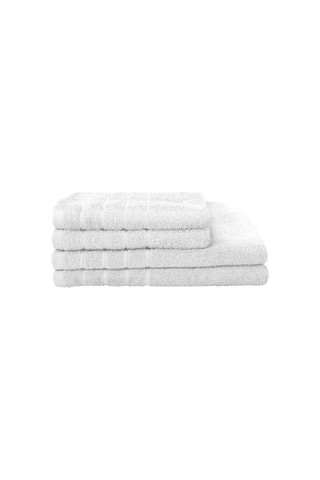2 serviettes de toilette et 2 draps de douche - Blanc
