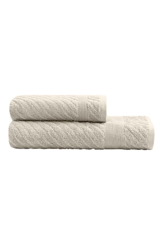 Serviette de toilette et drap de douche - Beige