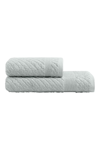 Serviette de toilette et drap de douche - Gris