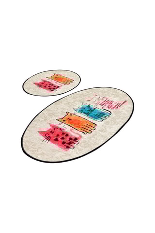 2 tapis de bain Baby Cats - Multicolore - 50 x 60 cm / 60 x 100 cm