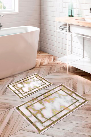 2 tapis de bain - Multicolore - 50 x 60 / 60 x 100 cm