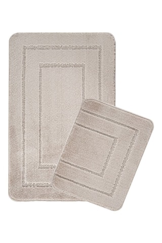 2 tapis de bain - Marron - 50 x 80 / 40 x 50 cm