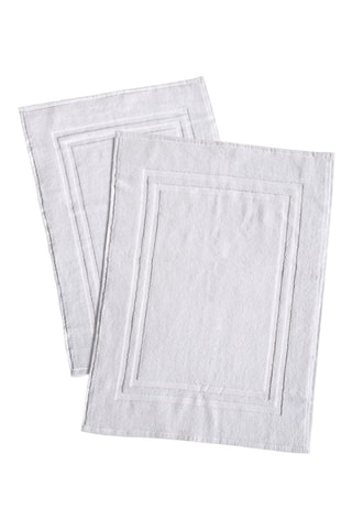 2 tapis de bain Le temps d'un bain - Blanc - 50 x 70 cm
