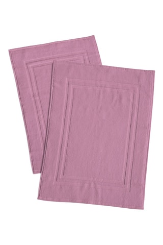 2 tapis de bain Le temps d'un bain - Rose - 50 x 70 cm