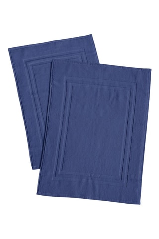 2 tapis de bain Le temps d'un bain - Bleu marine - 50 x 70 cm