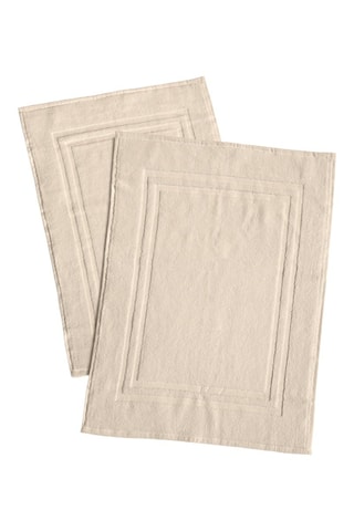 2 tapis de bain Le temps d'un bain - Crème - 50 x 70 cm