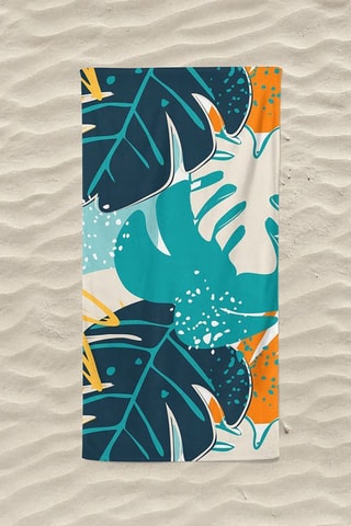 Drap de plage - Bleu et orange - 75 x 150 cm