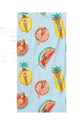 Drap de plage - Bleu et jaune - 75 x 150 cm