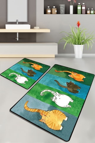 2 tapis de bain - 60 x 100/50 x 60 cm