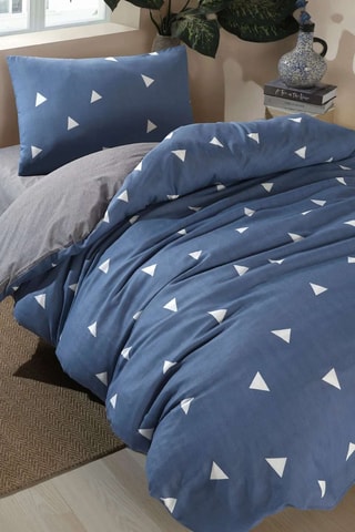 Parure de couette en coton 47 fils/cm² - Bleu