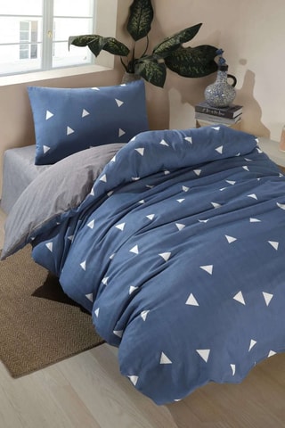 Parure de couette en coton 47 fils/cm² - Bleu