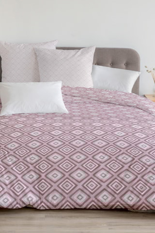 2 parures de couette en coton 57 fils/cm² Fox Trot - Vert et rose