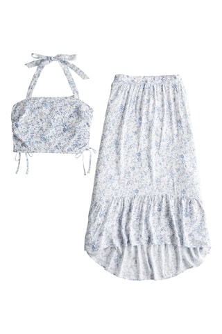 Crop top e saia comprida - Branco