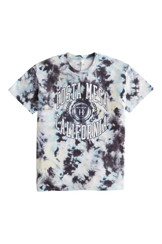 T-shirt tie and dye - Branco e azul-celeste