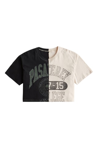 T-shirt cropped - Preto e branco