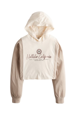 Sweat com capuz - Branco e bege