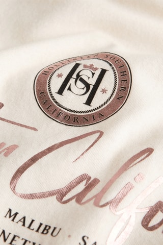 Sweat com capuz - Branco e bege