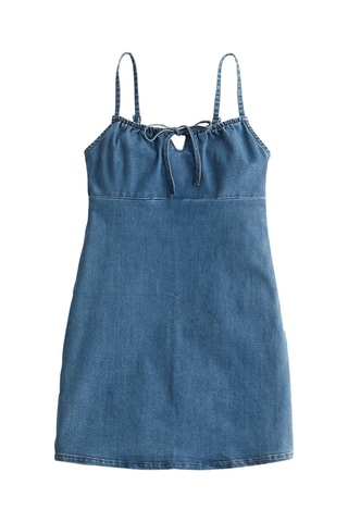 Vestido direito de ganga - Azul-cobalto